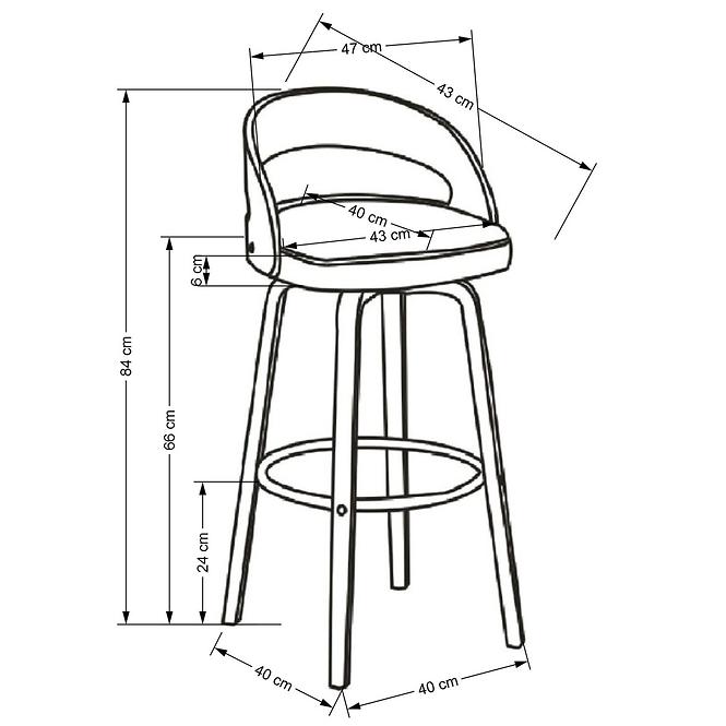 Barová Stolička H110 krém/orech