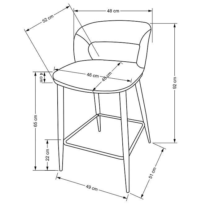 Barová Stolička H114 popol/orech