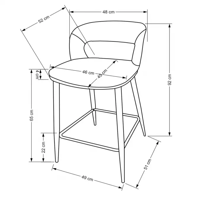 Barová Stolička H114 béžová/orech