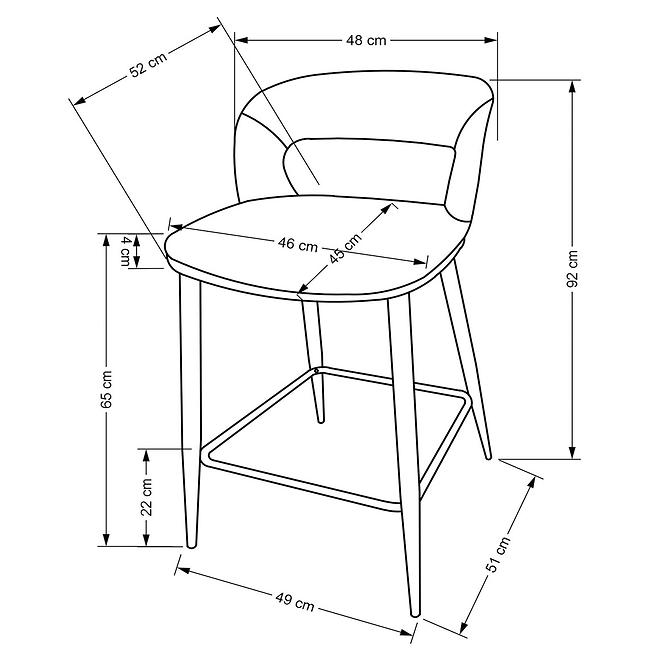 Barová Stolička H114 béžová/orech,2