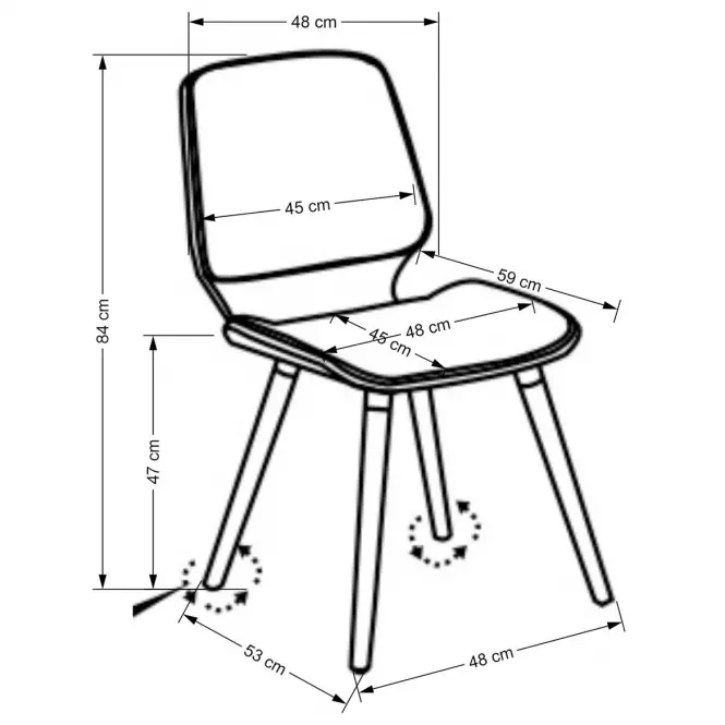 Stolička K511 krém/orech,2