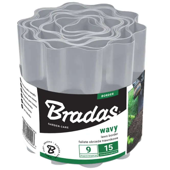 Záhradný obrubník 9 m x 10 cm svetlosivá OBFLGY0910