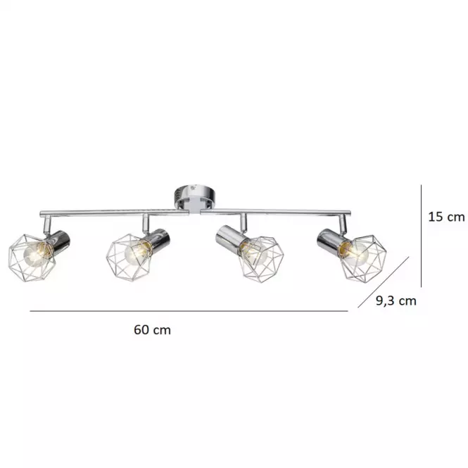 Luster 54802-4 LS4 Chrómový drôt,3
