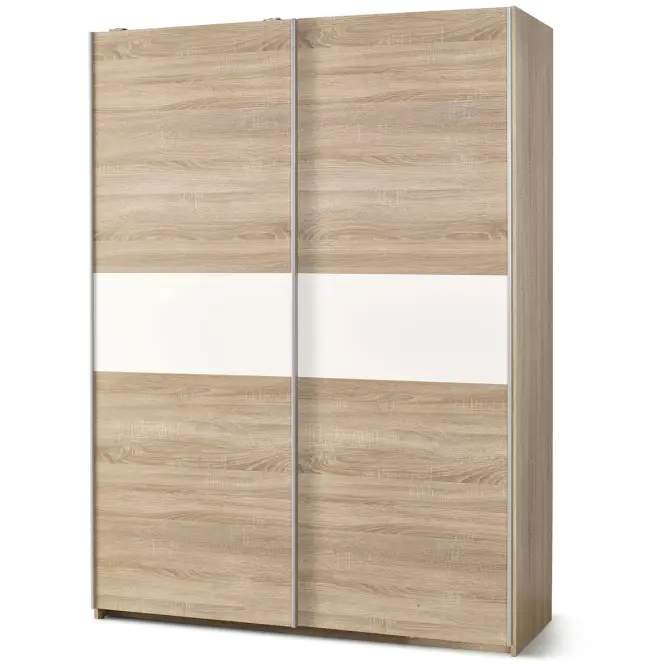 Skriňa s posuvnými dverami Lima S-1 153 cm – sonoma/biela, dvojdverová