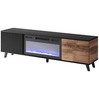 TV stolík Random RTV-180K s elektrickým krbom wotan/čierna
