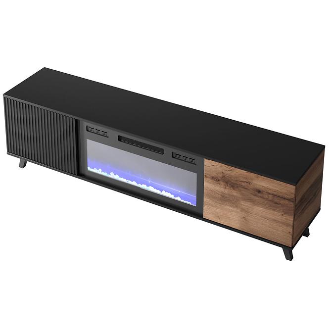 TV stolík Random RTV-180K s elektrickým krbom wotan/čierna,4