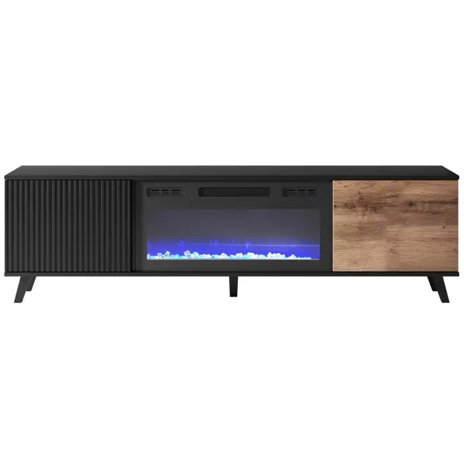 TV stolík Random RTV-180K s elektrickým krbom wotan/čierna,5