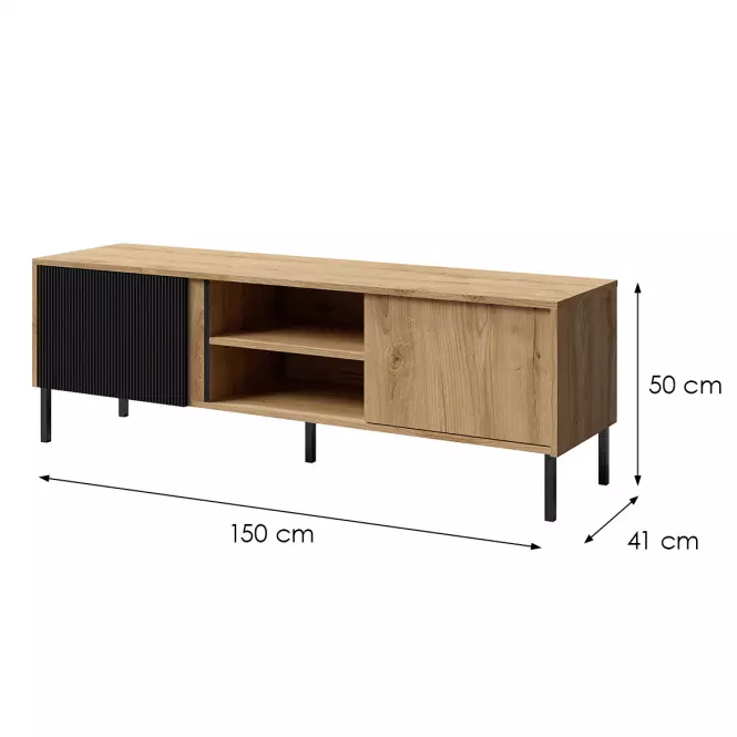 TV stolík Mia 6 večný dub/čierna,2
