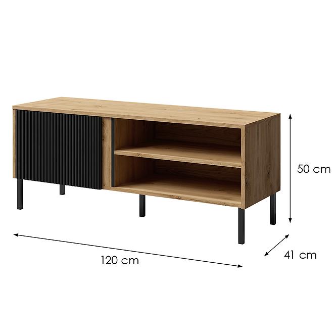 TV stolík Mia 7 večný dub/čierna,2