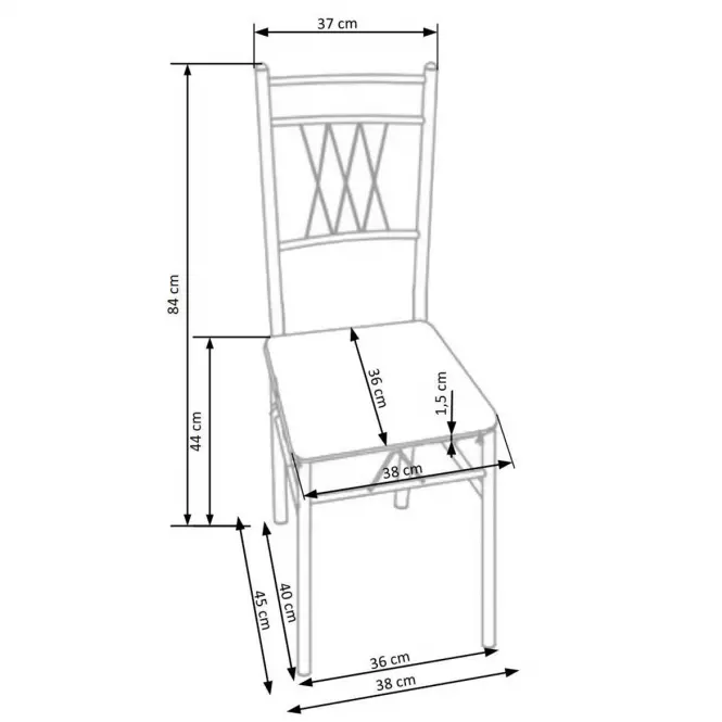Sada stôl Faust + 4 stoličky mdf/oceľ – sonoma