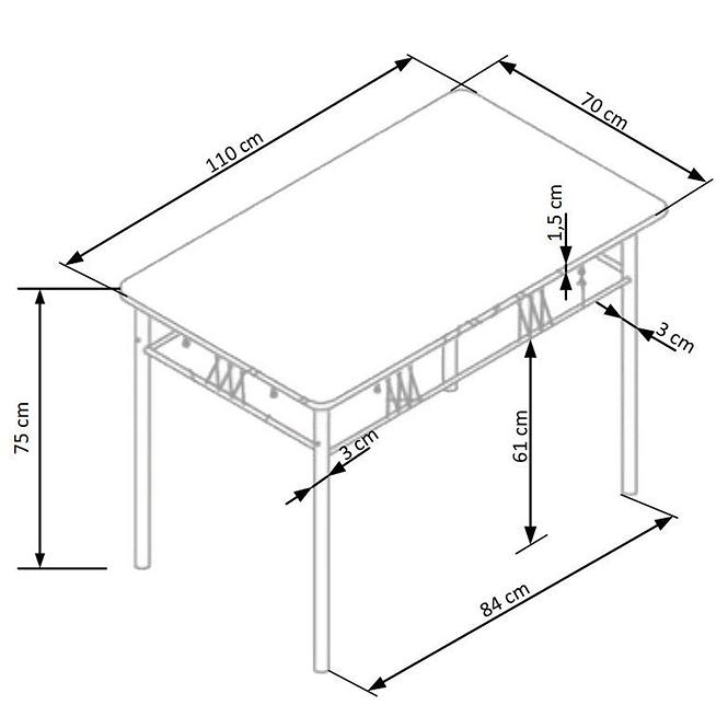 Sada stôl Faust + 4 stoličky mdf/oceľ – sonoma