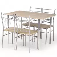 Sada stôl Faust + 4 stoličky mdf/oceľ – sonoma