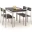 Sada stôl Malcolm + 4 stoličky mdf/oceľ – wenge