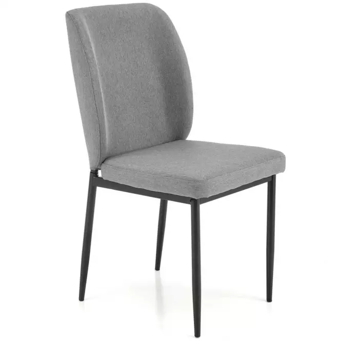 Sada stôl Jasper + 4 stoličky sklo/kov – čierna/sivá