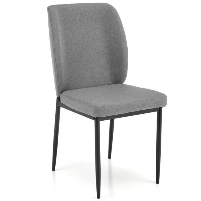 Sada stôl Jasper + 4 stoličky sklo/kov – čierna/sivá