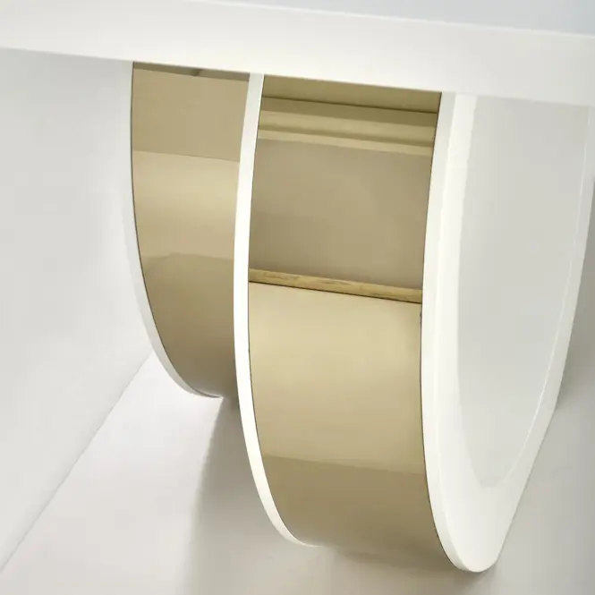 Stôl Galardo 90x160 mdf - biela/zlatá,5