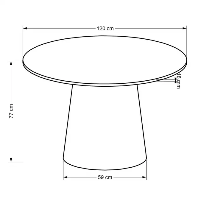 Stôl Ginter 120 mdf – čierna