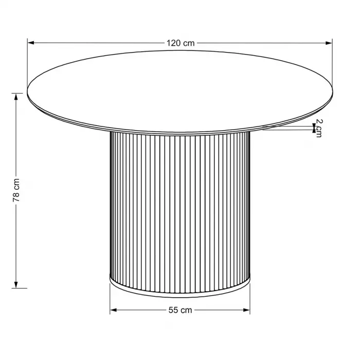 Stôl Lopez 120 mdf/drevo – prirodzené