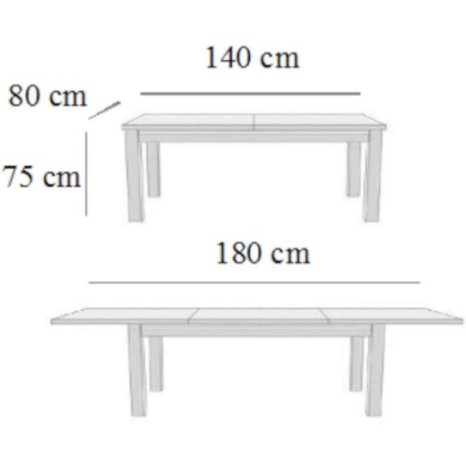 Rozkladací stôl  ST31 140/180x80cm L Sonoma D