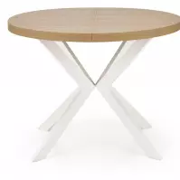 Stôl Peroni 100x250 doska/oceľ – dub zlatá/biela