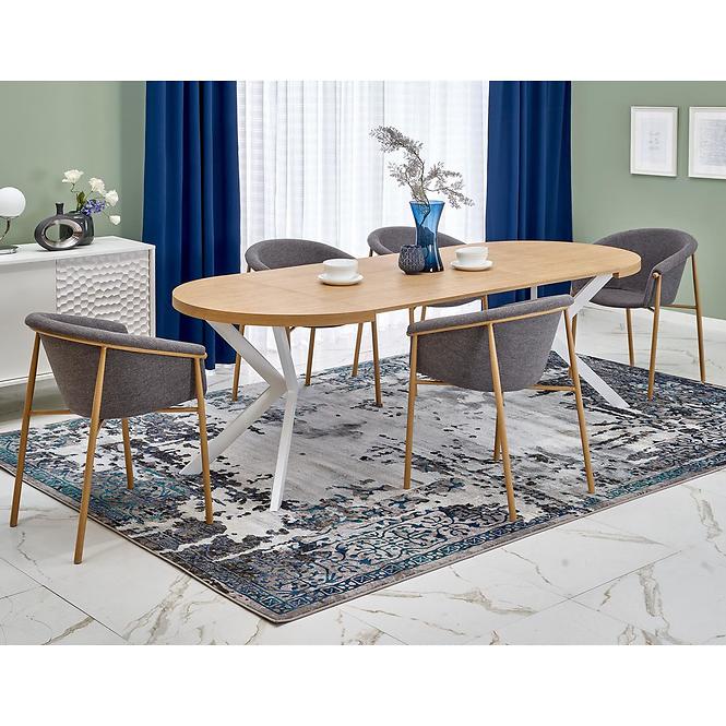 Stôl Peroni 100x250 doska/oceľ – dub zlatá/biela,10