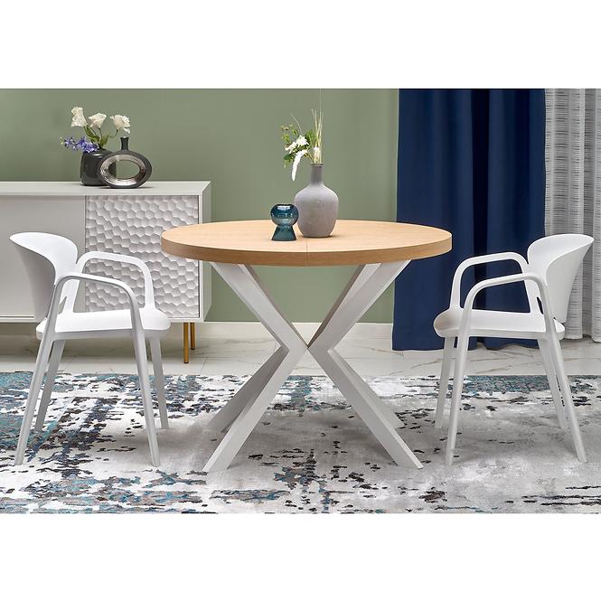 Stôl Peroni 100x250 doska/oceľ – dub zlatá/biela,11