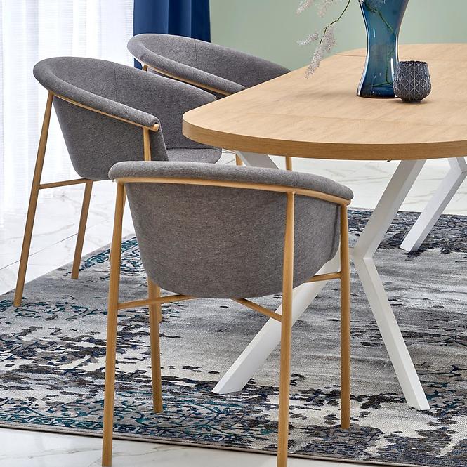 Stôl Peroni 100x250 doska/oceľ – dub zlatá/biela,12
