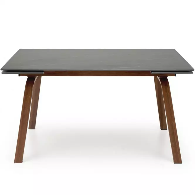 Stôl Lozano 82x140 spiek/oceľ – čierna mramor/orech