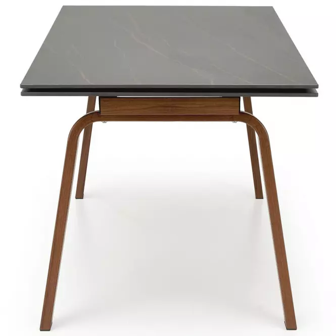 Stôl Lozano 82x140 spiek/oceľ – čierna mramor/orech