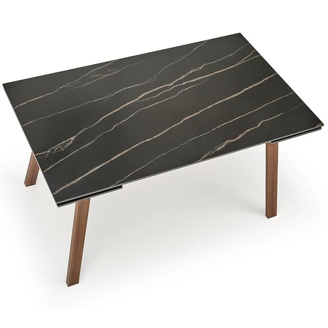 Stôl Lozano 82x140 spiek/oceľ – čierna mramor/orech