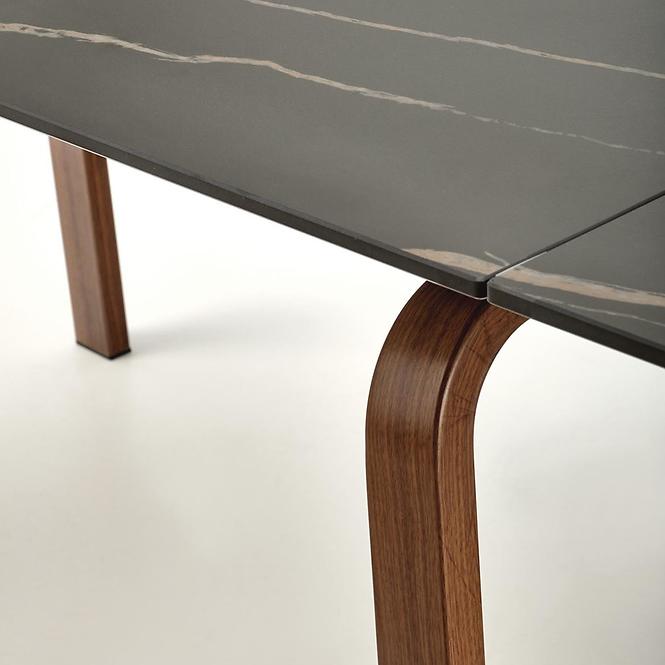 Stôl Lozano 82x140 spiek/oceľ – čierna mramor/orech
