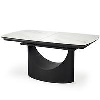 Stôl Osman 90x160 ceramika/mdf - biela mramor/čierna