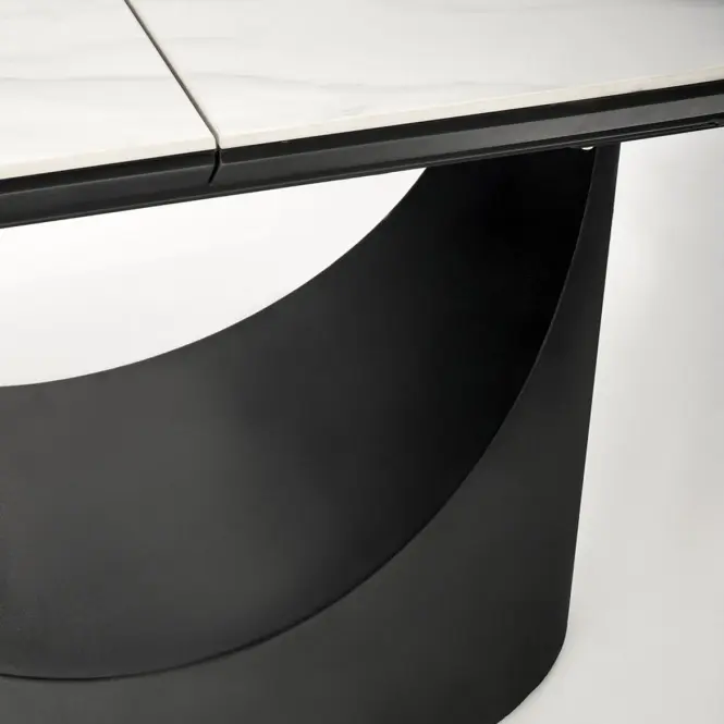 Stôl Osman 90x160 keramika/MDF - biela mramor/čierna,5