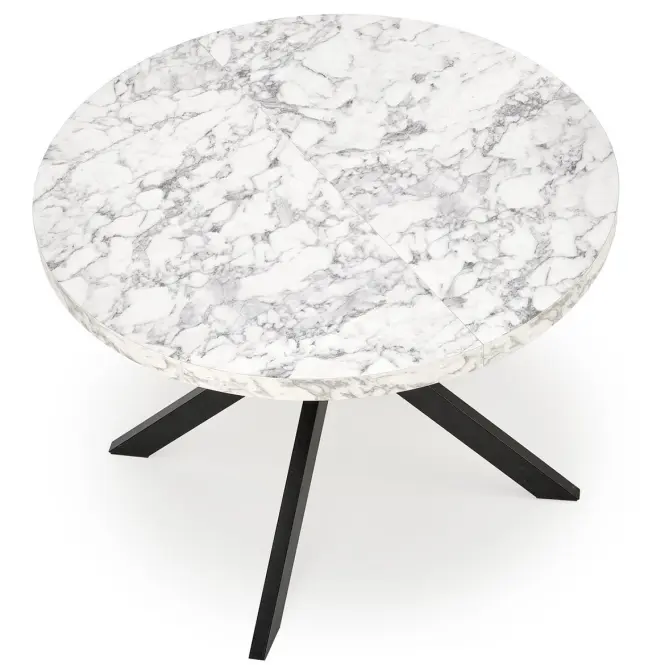 Stôl Peroni 100x250 doska/oceľ – biela mramor/čierna,8
