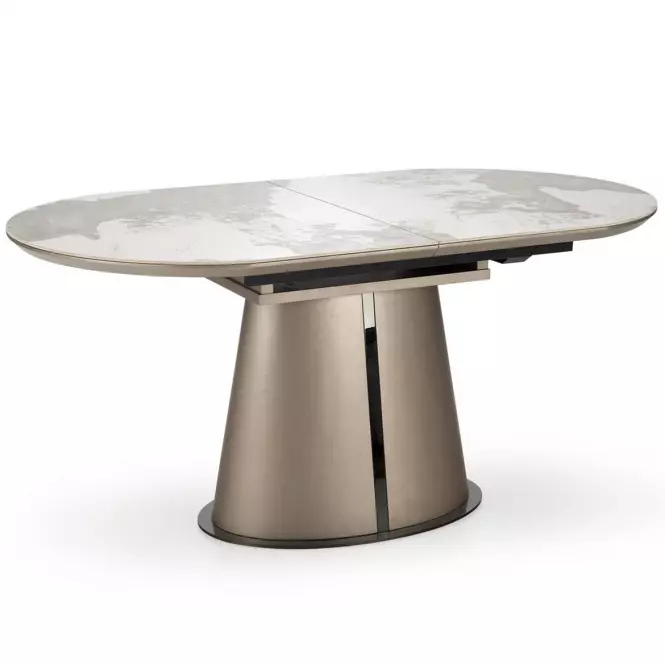 Stôl Robinson 90x160 ceramika/mdf – beżowy mramor/capuc