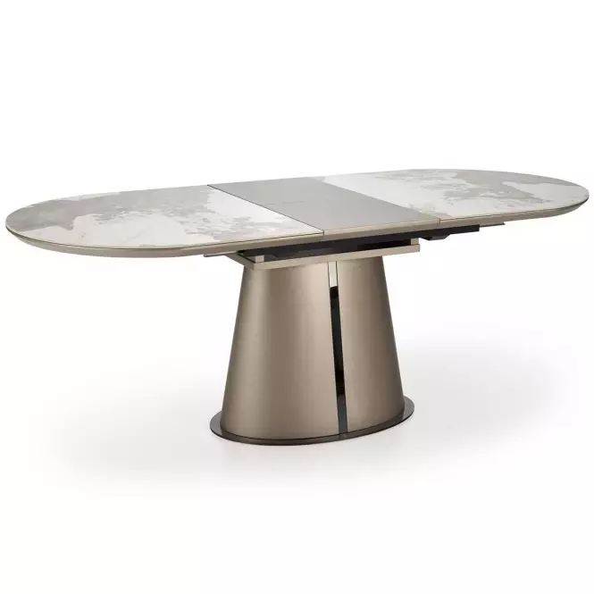 Stôl Robinson 90x160 ceramika/mdf – beżowy mramor/capuc