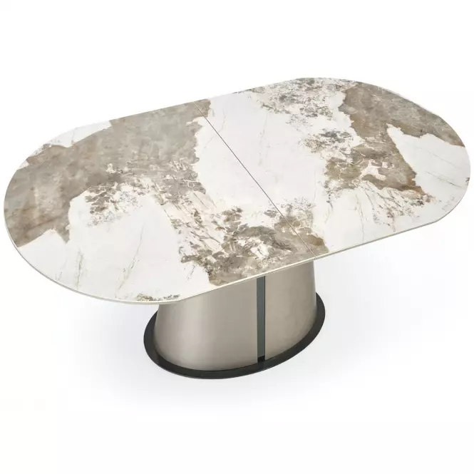 Stôl Robinson 90x160 ceramika/mdf – beżowy mramor/capuc