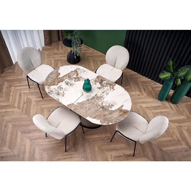 Stôl Robinson 90x160 ceramika/mdf – beżowy mramor/capuc,12