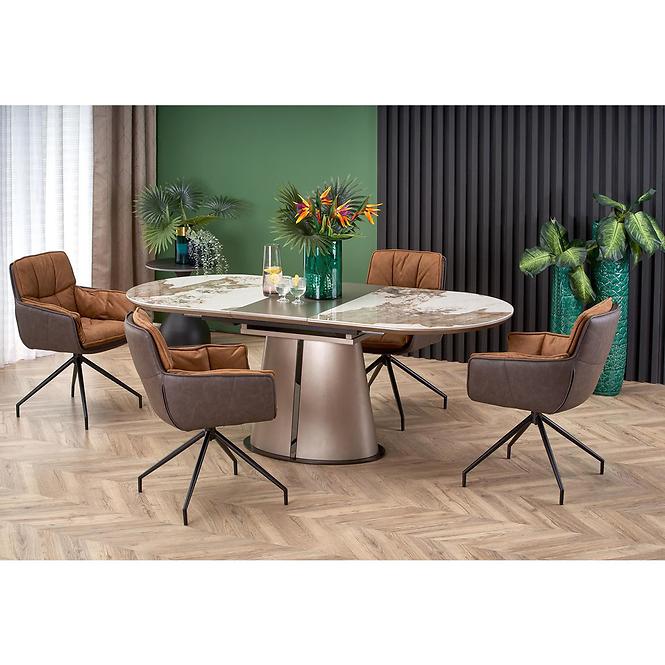 Stôl Robinson 90x160 ceramika/mdf – beżowy mramor/capuc,13