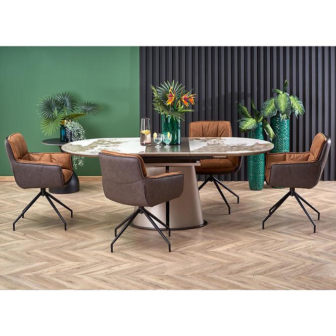 Stôl Robinson 90x160 ceramika/mdf – beżowy mramor/capuc,16