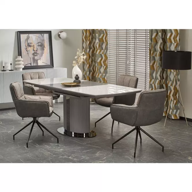 Stôl Dancan 90x160 ceramika/mdf – mramor/popol