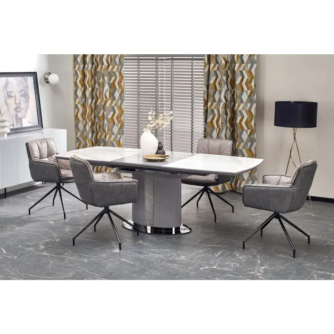 Stôl Dancan 90x160 keramika/MDF – mramor/popol,11