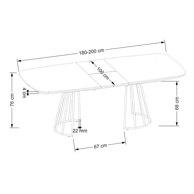 Stôl Everton mdf/oceľ – orech/čierna,2