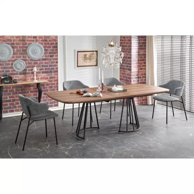 Stôl Everton mdf/oceľ – orech/čierna,11