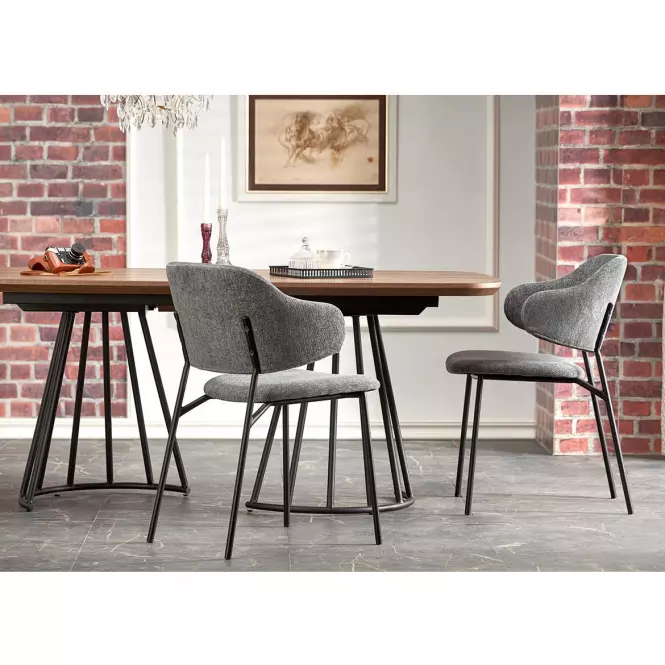 Stôl Everton mdf/oceľ – orech/čierna,14