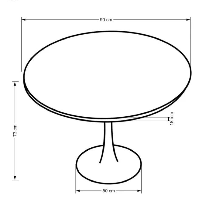 Stôl Olmo mdf/oceľ – orech/čierna,2
