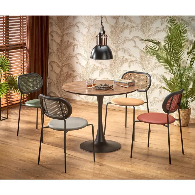 Stôl Olmo mdf/oceľ – orech/čierna,7