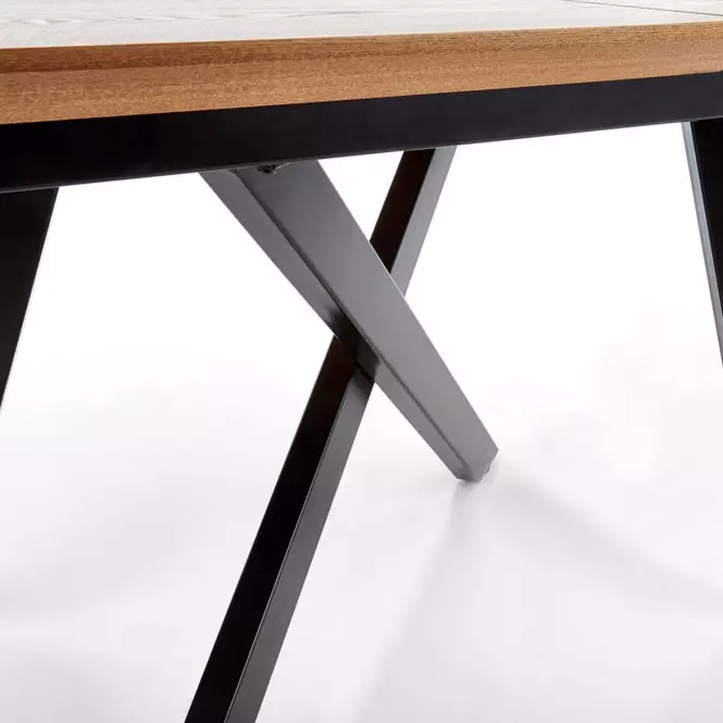 Stôl Capital 180x240 mdf/oceľ – dub zlatá/čierna
