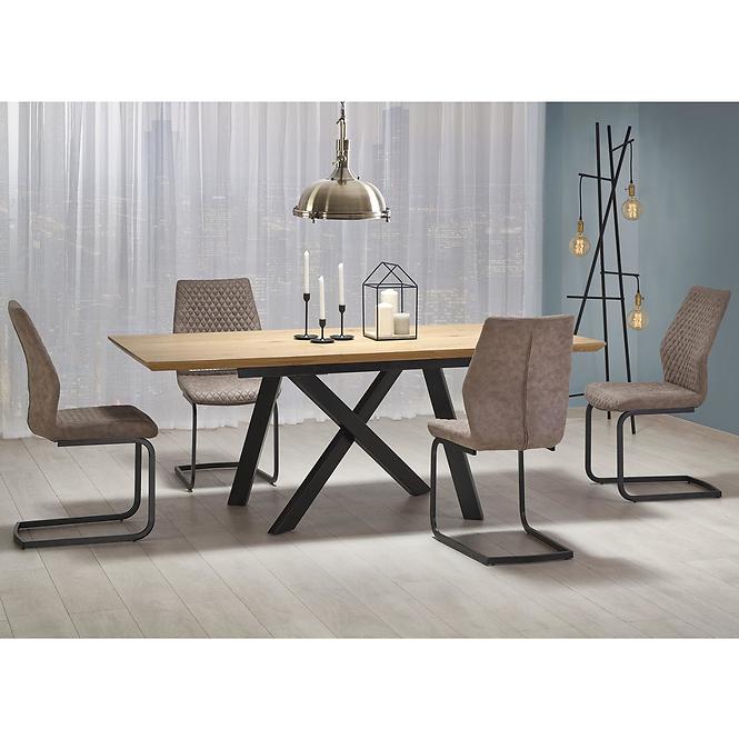 Stôl Capital 180x240 mdf/oceľ – dub zlatá/čierna