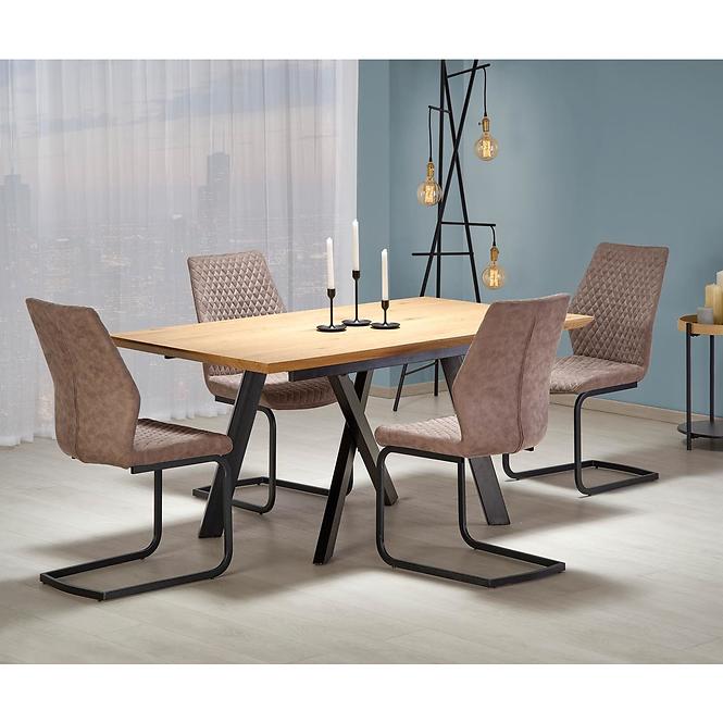 Stôl Capital 180x240 mdf/oceľ – dub zlatá/čierna